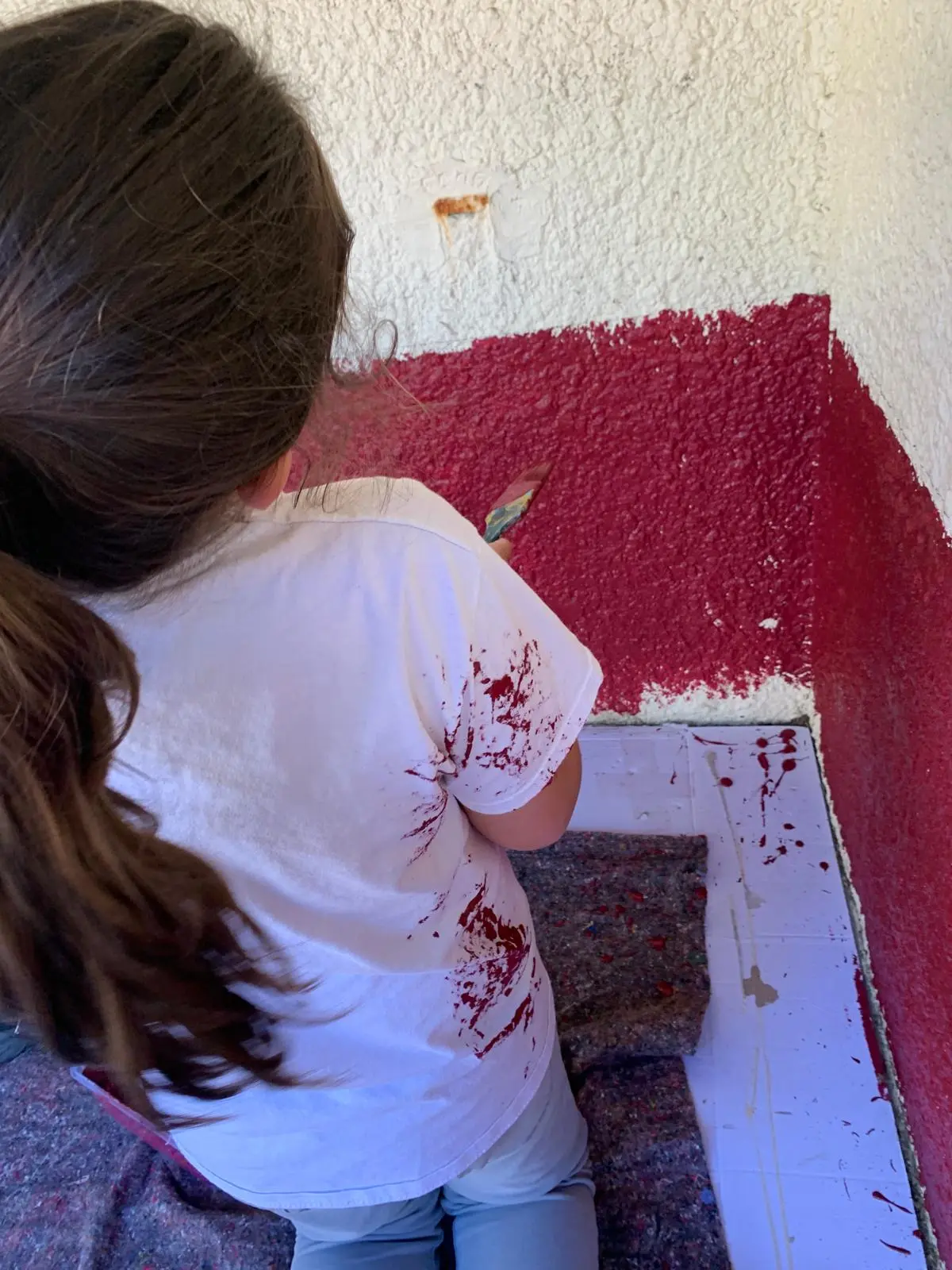 peinture des sous bassement par les enfants